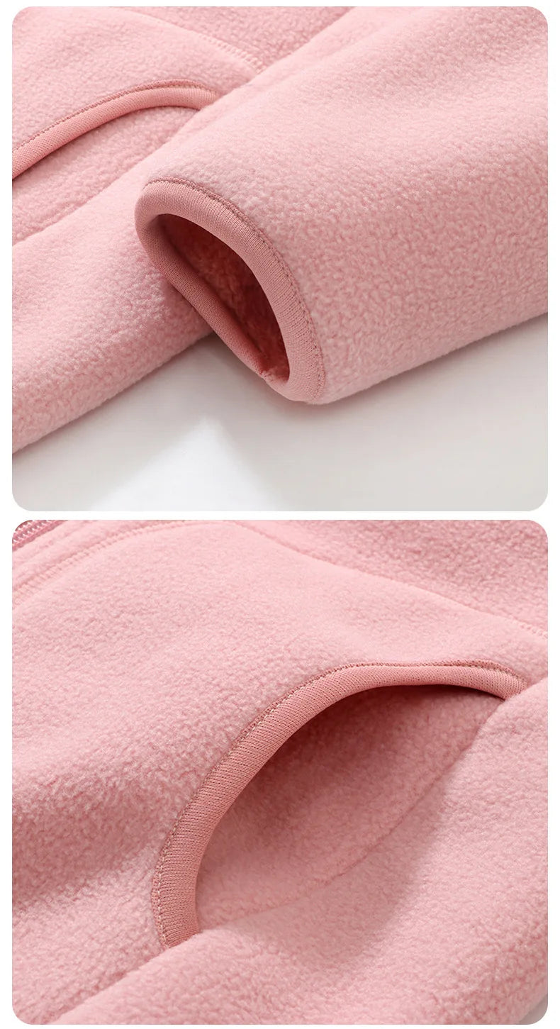 Warm Plush Velvet Jackets – Kids’ Hooded Winter Coat for Teens