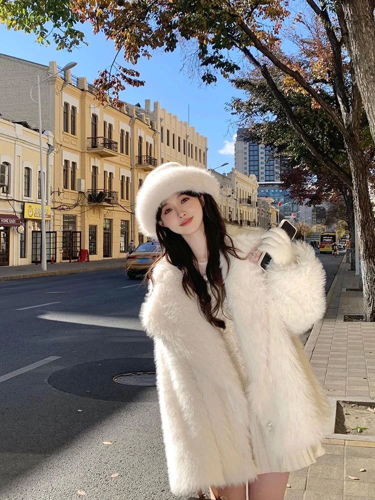 Luxury Fluffy Faux Fox Fur Jacket – Casual & Cozy
