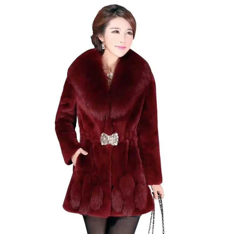 Winter Plush 4XL Faux Fur Fashion Coat for Women 2024 – Soft & Warm