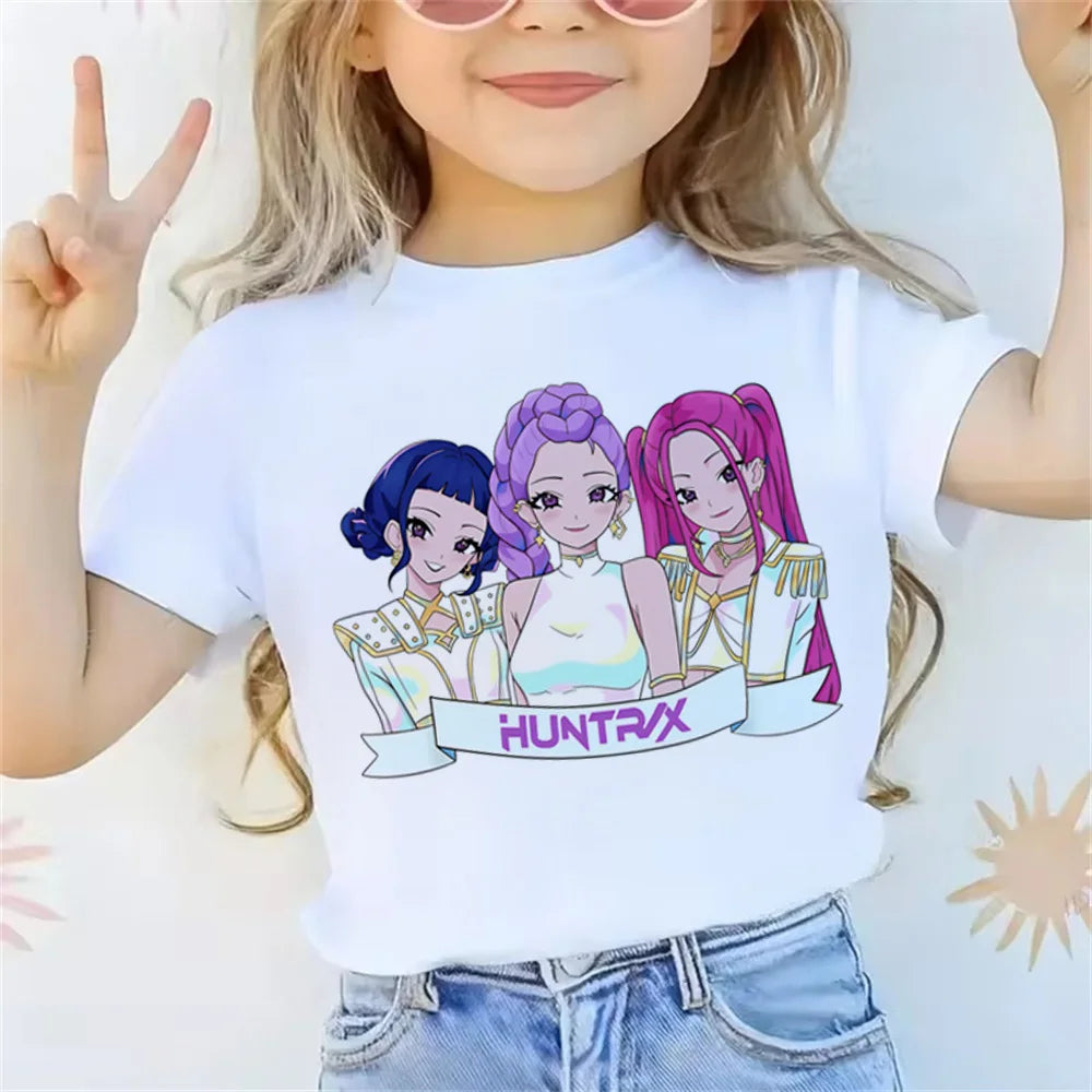 Trendy 2025 Kpop Demon Hunters Tee – Graphic Top for Boys & Girls