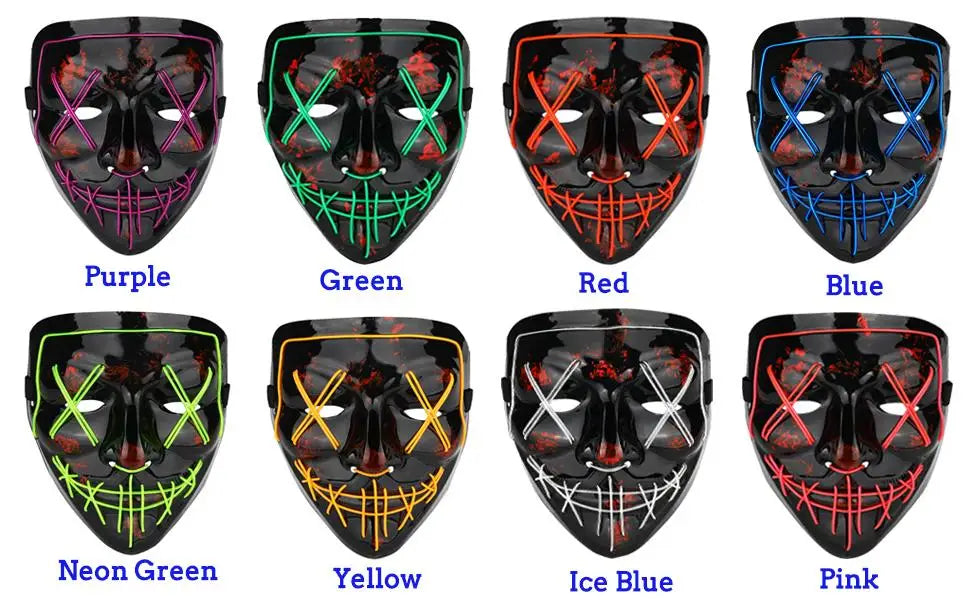 Halloween LED Mask – Poptrend Light-Up Scary Costume Accessory