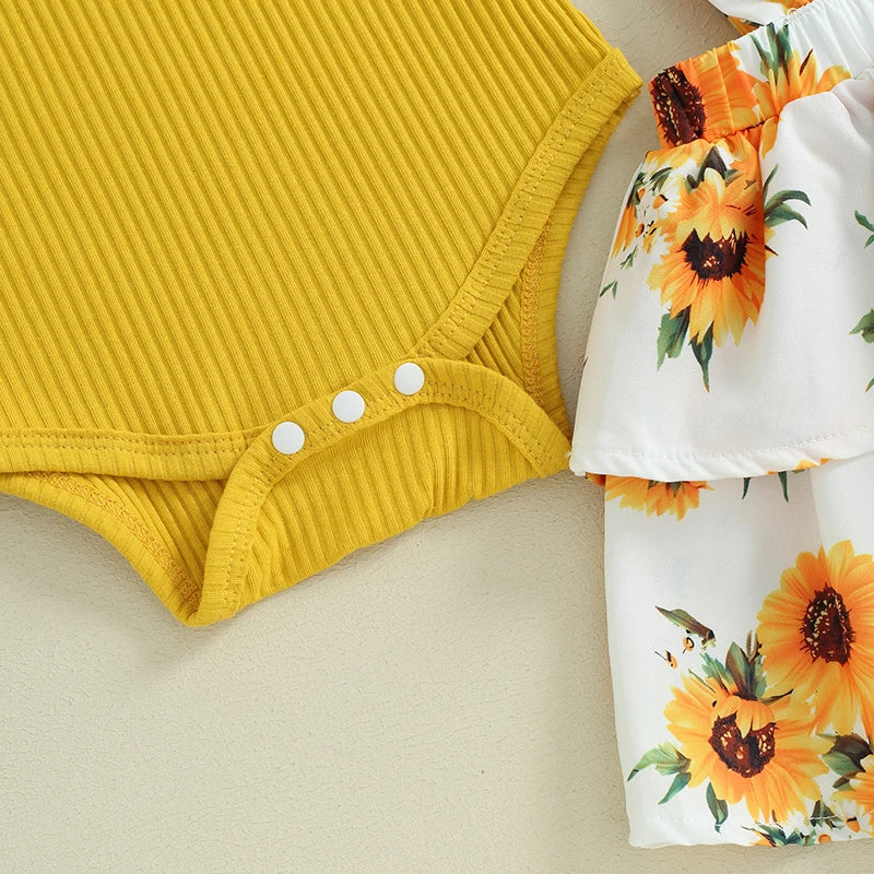 Sweet Baby Girl Summer Clothing Set 3Pcs