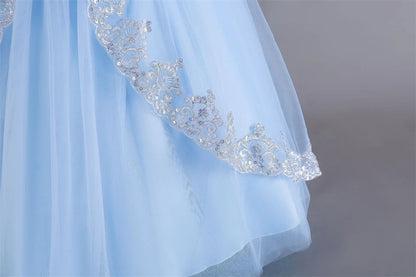 Girls Evening Dress – Lace Embroidered Party Gownn