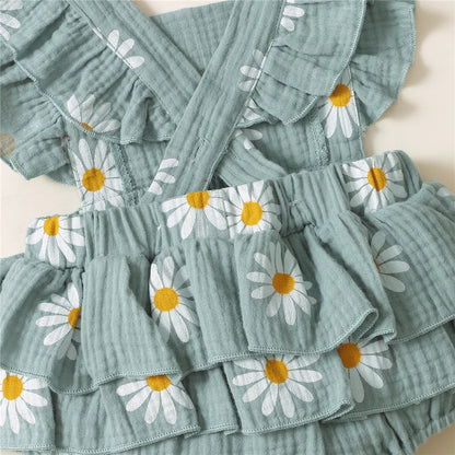 Cute Sunflower Baby Romper for Summer