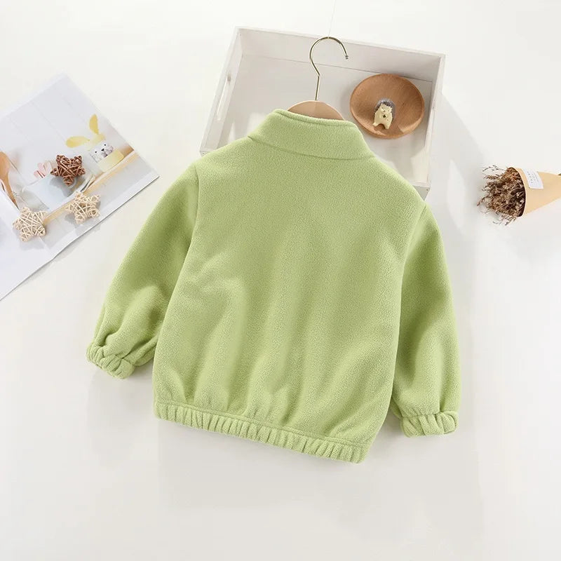 Children’s Thick Fleece Jacket – Zippered Casual Coat