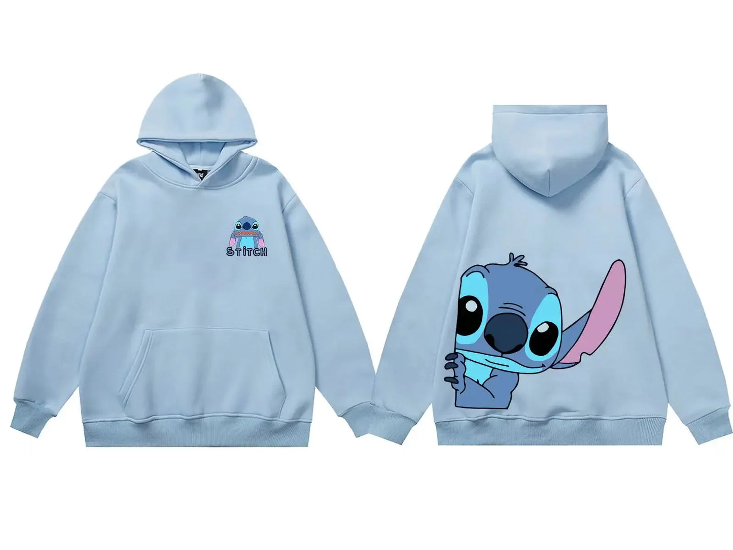 Stitch & Angel Hoodie: Cute & Cozy Cartoon Pullover