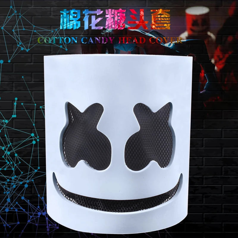 Halloween Light-Up Mask – Neon LED Marshmallow Headgear