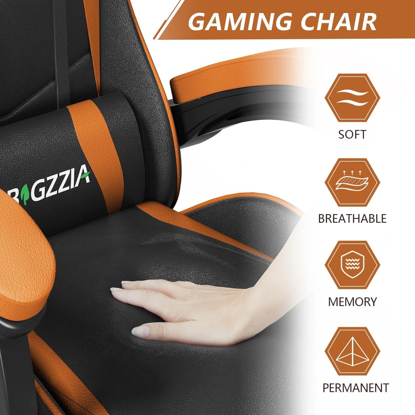 Ergonomic Gaming & Office Chair: PU Leather with Headrest & Lumbar Support