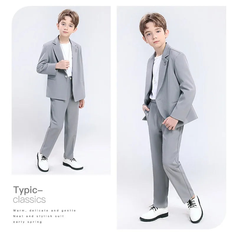 Classic Boys’ Suit – Wedding & Party Blazer Set for Kids 4–12Y