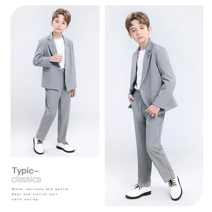 Classic Boys’ Suit – Wedding & Party Blazer Set for Kids 4–12Y
