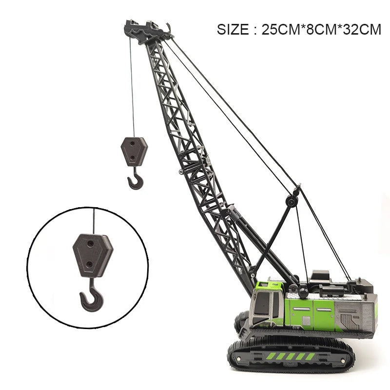 Engineering Diecast Vehicle Set – Tower Crane, Forklift, Bulldozer & Excavator for Boys!