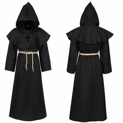 Elegant Medieval Robe – Women’s Halloween Cosplay Costume, Monk Wizard Priest Style