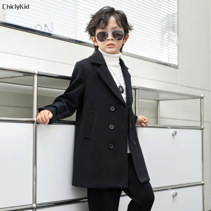 Fall & Winter Boys Jacket – Velvet Wool Outerwear