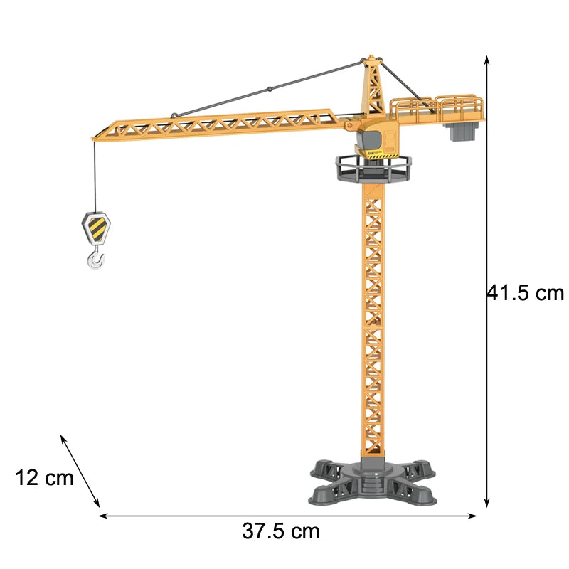 Engineering Diecast Vehicle Set – Tower Crane, Forklift, Bulldozer & Excavator for Boys!