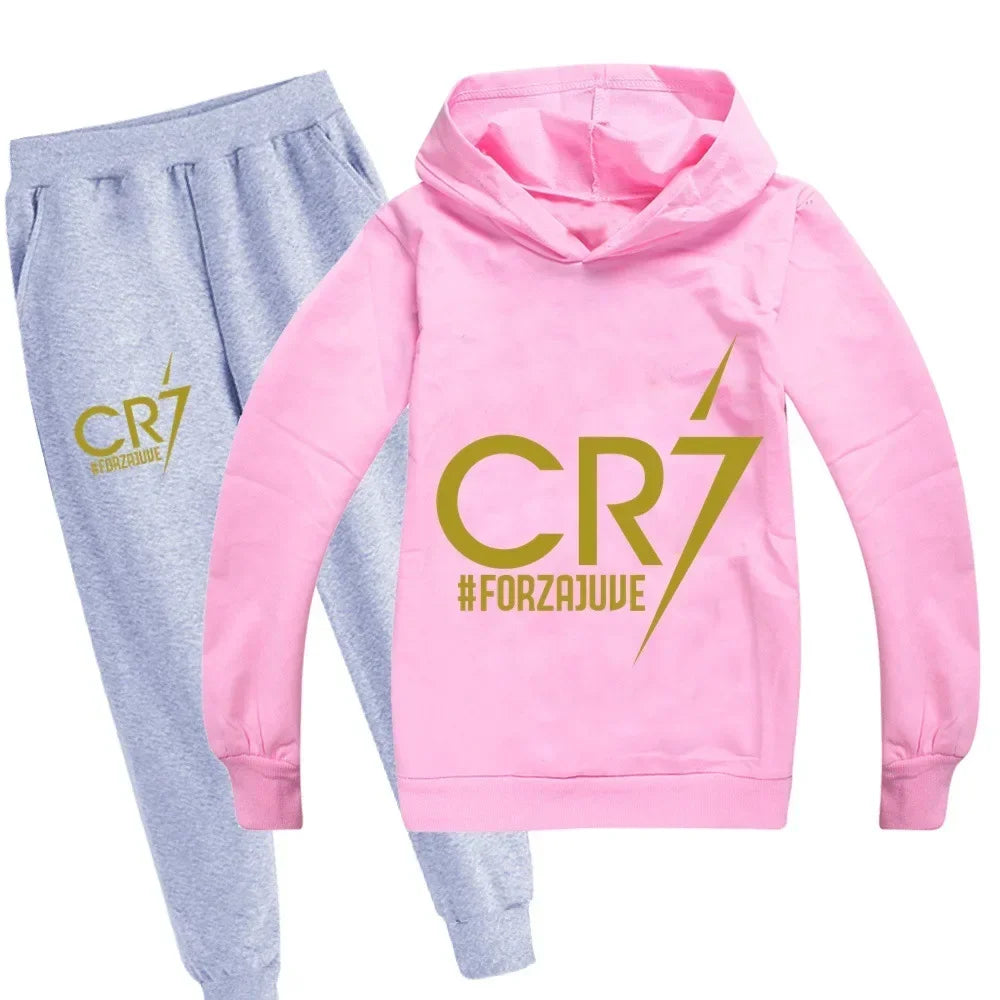 Kids' CR7 Hoodie & Pants Set: Sporty Style for Young Fans