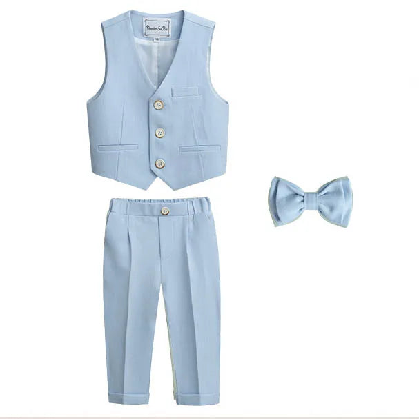 Boys’ Wedding Tuxedo Set – Formal Blazer, Pants & Bowtie Outfit