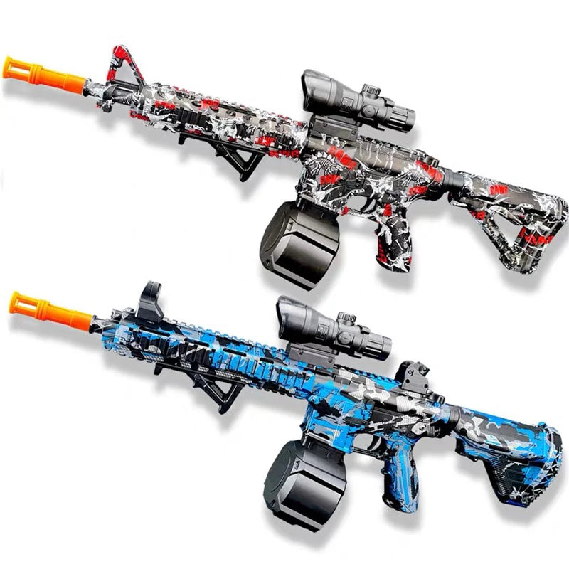 Ultra Shoppings M416 gel bullet gun toy with outdoor electric blaster and water ball for summer parent-child shooting games.