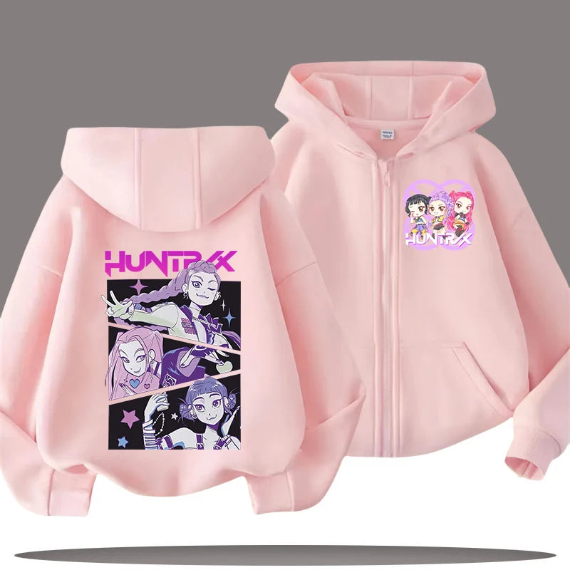Kpop Demon Hunters Cartoon Jacket – Stylish Hoodie for Children