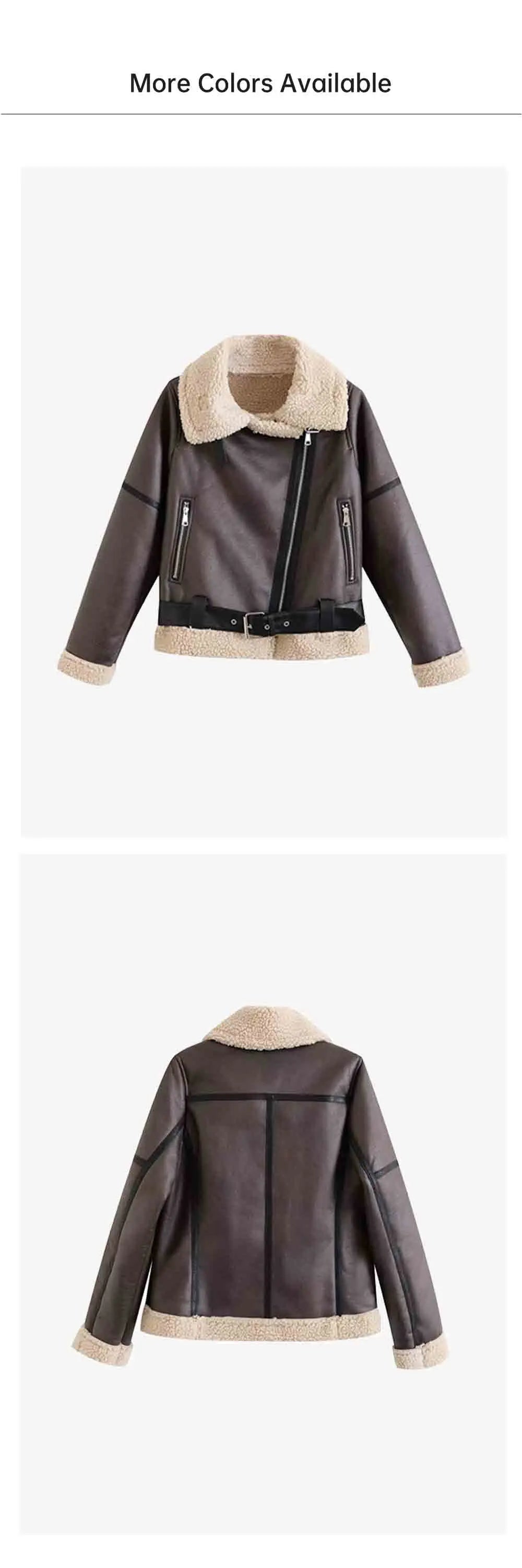 Retro Moto Style Coat – 2024 A/W Women's Fur Outerwear