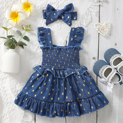 Toddler Girl Fashion Slip Dress & Headband Set