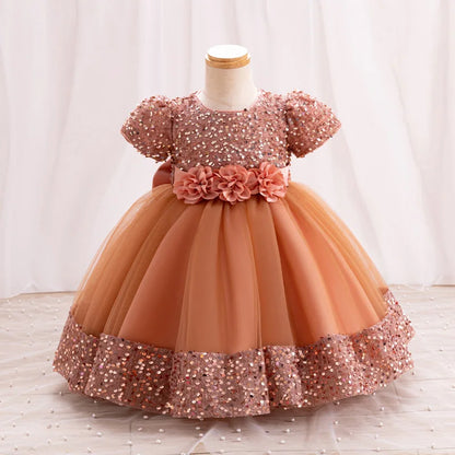 Toddler Princess Dress – Short Sleeve, Sparkly & Fluffy