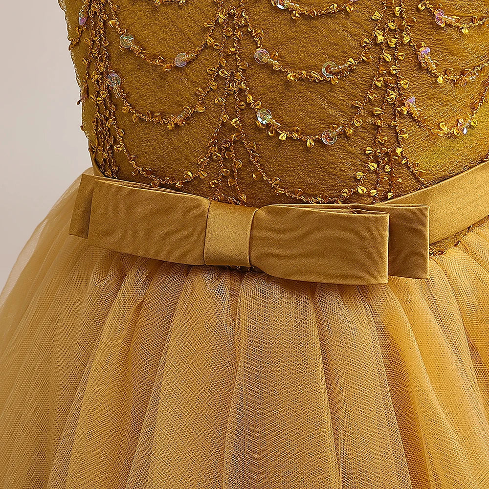 Flower Bow Kids’ Dress – Pageant & Party Wear