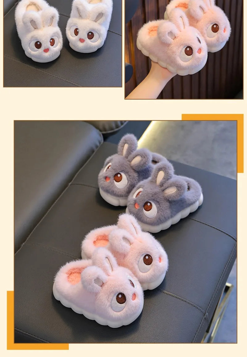 Warm Fluffy Rabbit Slippers for Boys & Girls