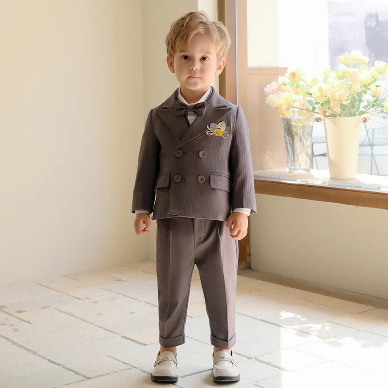 Little Gentleman Korean Striped Suit – Boys’ Party & Ceremony Costume