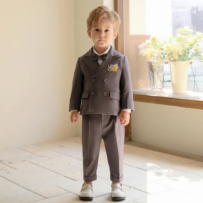Little Gentleman Korean Striped Suit – Boys’ Party & Ceremony Costume