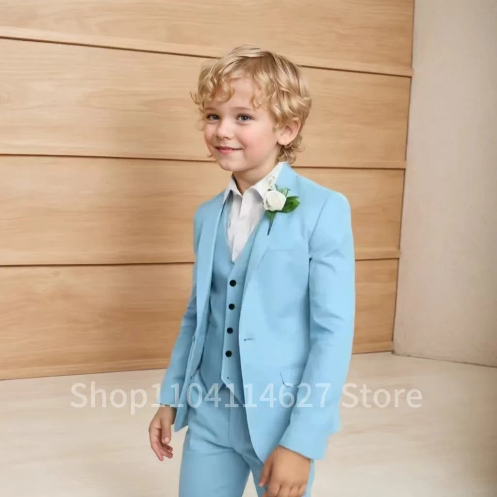 Kids’ Gentleman Outfit – Wedding & Birthday Formal 3PCS Suit