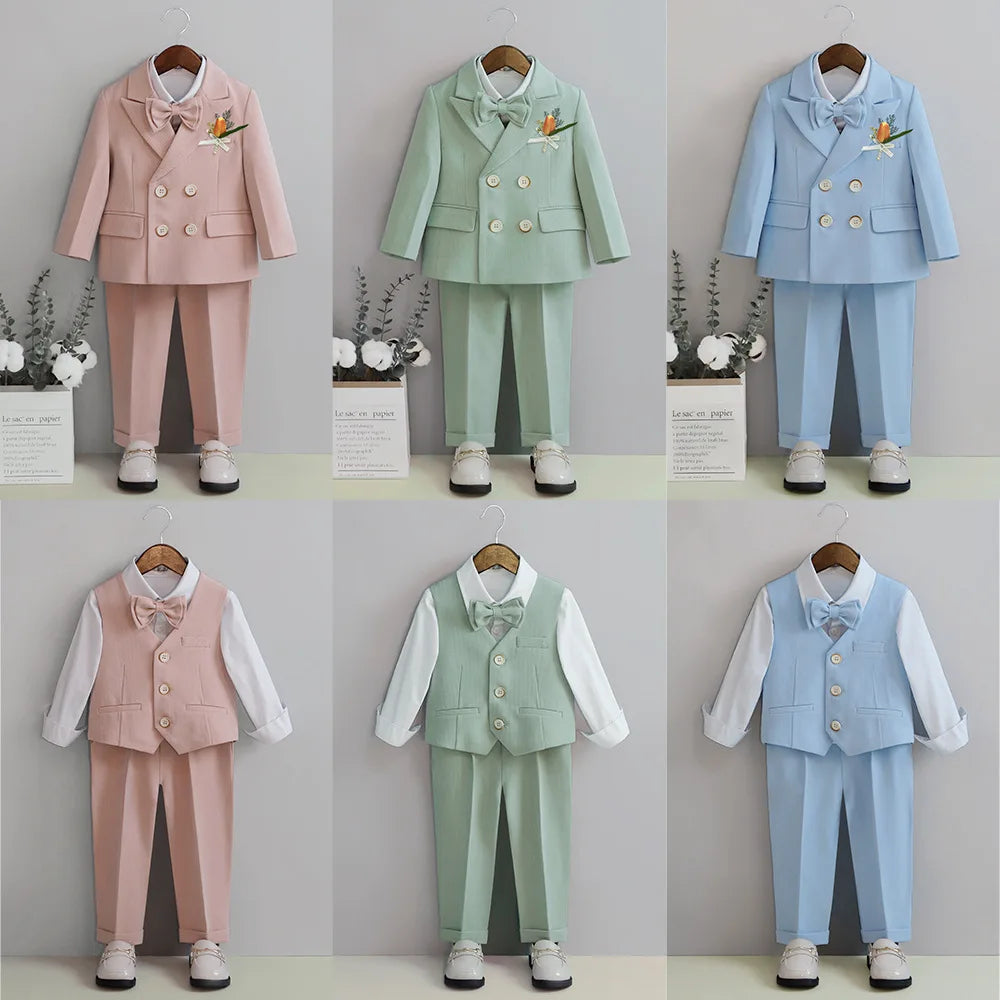 Boys’ Wedding Tuxedo Set – Formal Blazer, Pants & Bowtie Outfit