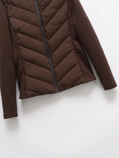 Stylish Warmth: Hooded Patchwork Cotton Jacket