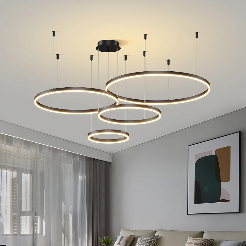 Elegant Circular LED Chandelier: Modern Lighting for Living Spaces