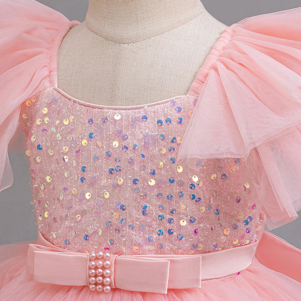 Girls’ Green Sequined Party Dress – 3 to 10 Years