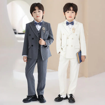 Boys’ Complete 5-Piece Dress Set – Wedding, Piano & Host Costume
