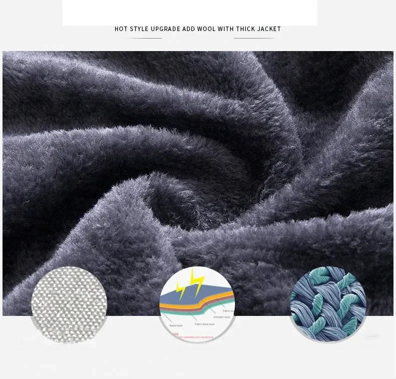 Stand Collar Puffer Jacket – Plush Thick Parka for Men