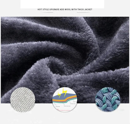 Stand Collar Puffer Jacket – Plush Thick Parka for Men