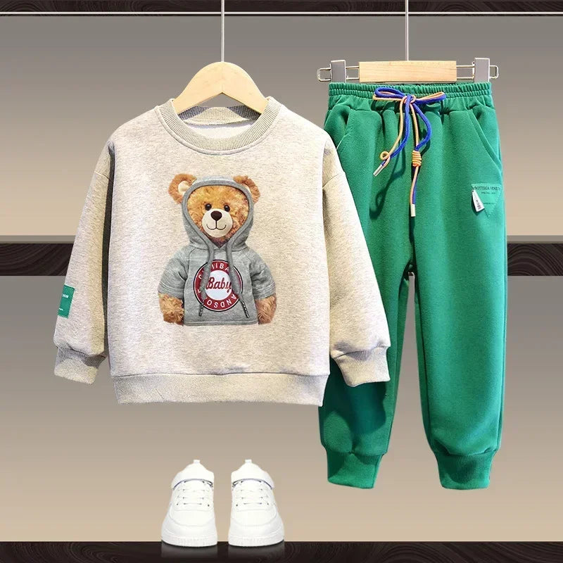 Cartoon Bear Tracksuit: Cozy & Cute for Kids