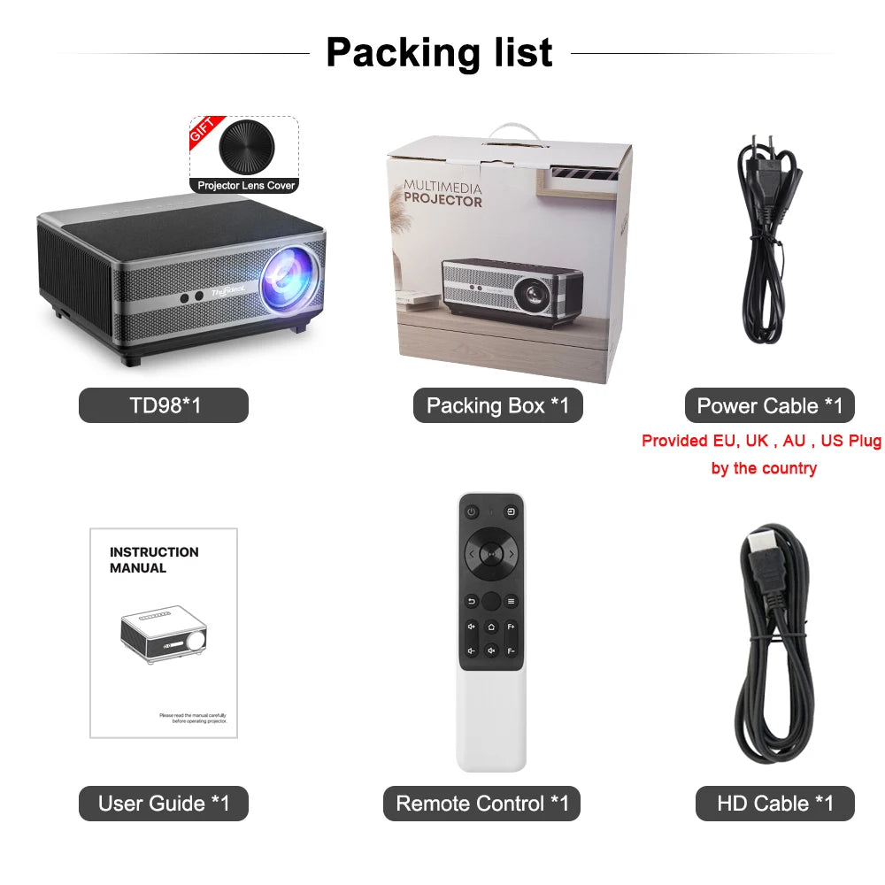 ThundeaL TD98W: Native 1080P Full HD Android Projector (4K Support)