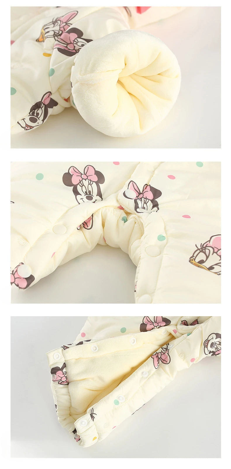 Winter Cotton Jumpsuit – Minnie Magic (0–1Y)