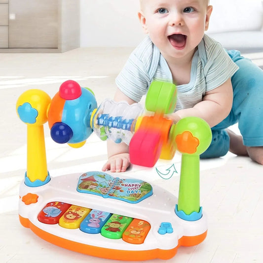 Baby Piano Musical Toy – Rotating Keyboard with Lights & Sounds