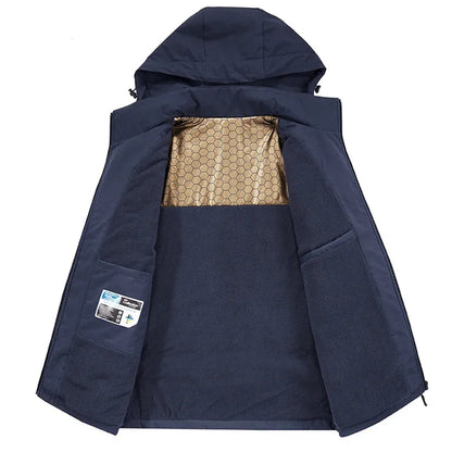 Men’s Solid Color Winter Jacket – Fleece Lined & Windproof