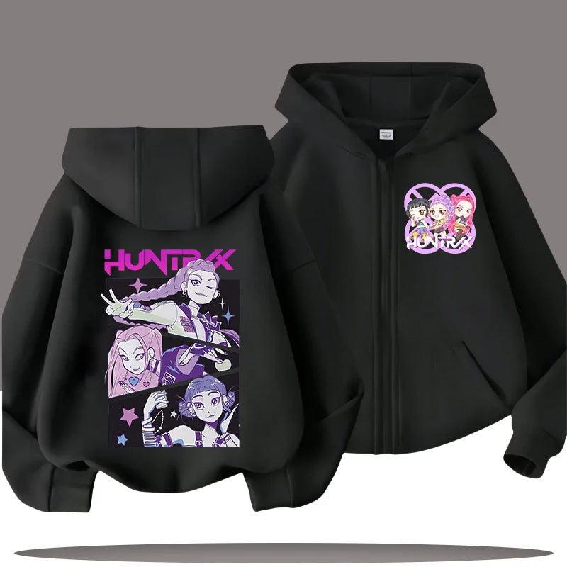 Kpop Demon Hunters Cartoon Jacket – Stylish Hoodie for Children