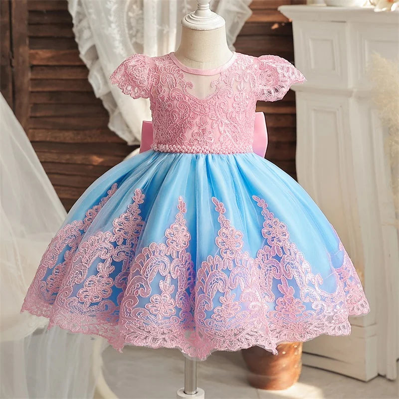Kids’ Formal Embroidered Dress – Vintage Style Birthday