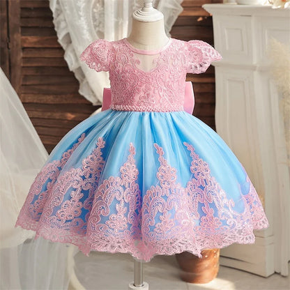 Kids’ Formal Embroidered Dress – Vintage Style Birthday