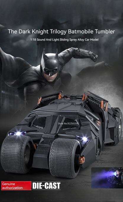 1:18 Alloy Batmobile – Sound & Light Car Model for Fans & Collectors