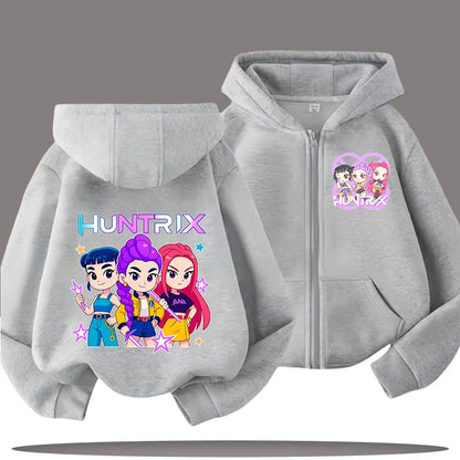 Kpop Demon Hunters Cartoon Jacket – Stylish Hoodie for Children