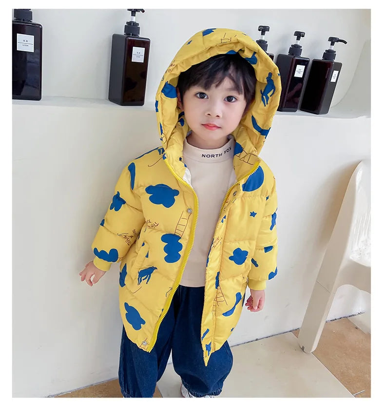 Kids’ Hooded Down Jacket – Warm & Windproof