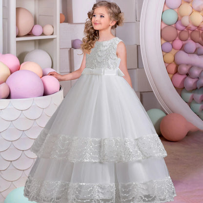 Flower Bow Kids’ Dress – Pageant & Party Wear