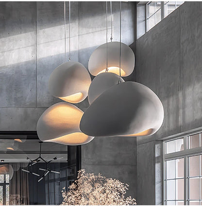 Nordic Wabi Sabi Pendant Lamp: Modern LED Chandelier for Dining & Living Spaces